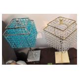 2 Jeweled Decorator Table Lamps. 18' Tall
