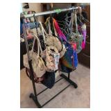 Ladies Purses, Clothing Rack, Sequined Hat.