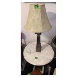 Hollywood Regency Marble Top Side Table With