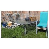 Glass Top Patio Table, Chairs, Side Tables,