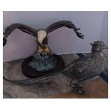 Resin American Eagle Figurine, Silver Plate Quail