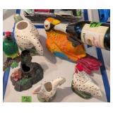 Resin Parrot Bottle Holder, Rooster Creamer Sugar