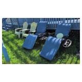 4 chairs, 2 zero gravity, two vinyl armchairs.