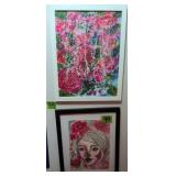 2 Original Art Paintings. Abstract, Portrait.