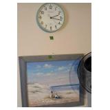 Signed O/c Painting Girls Sitting On Beach Dune