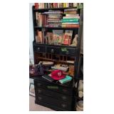 Black Painted Drop Front Secretary. 30x13x70'.