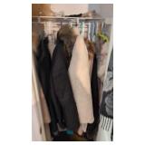 Clothing In Closet. Scarves, Women's Jackets,