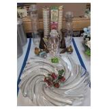 Mcm Candle Holders, Vases, Farberware Salt Pepper