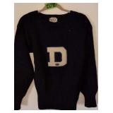 Vtg All Wool Rugby Letterman Sweater. Letter D.