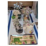 Capodimonte Flowers, Covered Dishes, Bisque