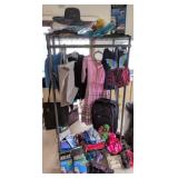 Rolling Clothing Rack, Space Bags, Ladies Hats,