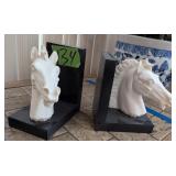 E&r Golden Crown Italy Mcm Horsehead Bookends.