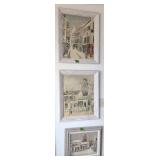 3 Parisian Street Scene Art Prints. Up To 20x24'.