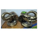 Brass Elephant Head Bookends. Third Floor