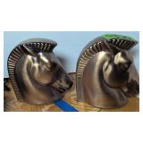 Brass Trojan Horse Style Horse Head Bookends.