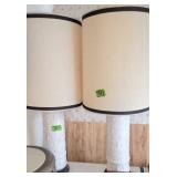Mcm Crackle Glaze Table Lamps. 39' Tall. Third
