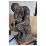 Rodin The Thinker Chalkware Sculpture By Austin