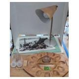 Mcm Gooseneck Table Lamp, Perfume Bottles, Mcm