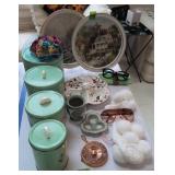 Green Canister Set, Wedgewood Jasperware Ashtray,