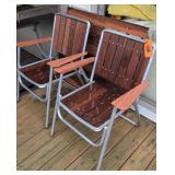 Folding Table, Folding Mcm Lawn Chairs. Table