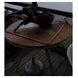 Round Patio Table, Driftwood, Ezdo Table Top.