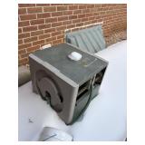 hose reel, hose , watering can  back porch