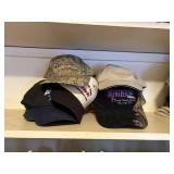 13 advertising baseball caps   front door closet