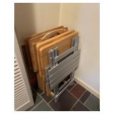 4 heavy wood TV stands alumiium folding