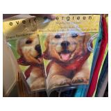 2 garden flags, 12' x 18' golden retriever