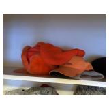 4 hunting blaze orange hats and puddin sacks