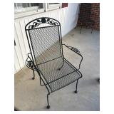 3 wrought iron black  patio chairs front porch