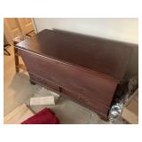 large wood chest with 2 drawers, 50' x 23' x 27.5