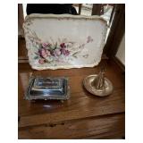 serving platter fine china, sterling silver candle