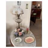 lamp electric, candle holder, plate, floral