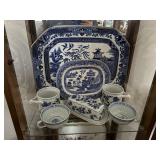 blue danube butter dish, blue willow serving platt