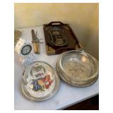 serving tray trivet. pyrex dish, cheese plate with
