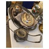 lot of silver plated trays, couple covered dishes