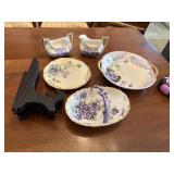 T & V FRANCE fine china creamer, sugar, bowl,