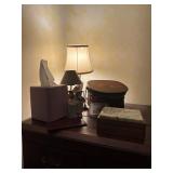 contents left side of dresser in bedroom 1,