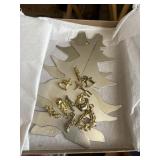 metal freestanding christmas tree w/ charms