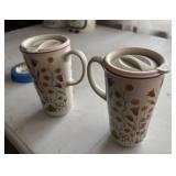 2 LONGABERGER travel mugs.  living room