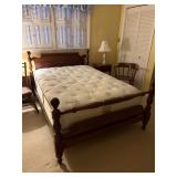 CANNON ball full size wooden bed w/frame