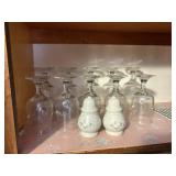 PFALTZGRAFF wine glasses, salt and peppers,