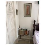 2 framed prints,little girl and tapestry,quilt