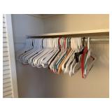 all plastic coat hangers in bedroom 1 closet