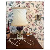 electric lamp purple glass marble bottom
