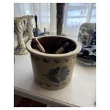 8.75'x6.75' crock B.B.P  with candles