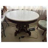 victorian marble top parlor table 25' x 37.5'x30't