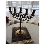 large candelabra brass with small rug