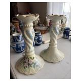 czech 1902 ceramic candle holders living room